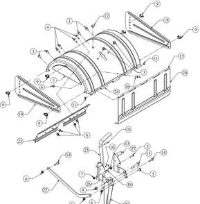Tine Shield Diagram and Parts List for RT45 (21AA40M8710)(2019) Cub Cadet Tiller